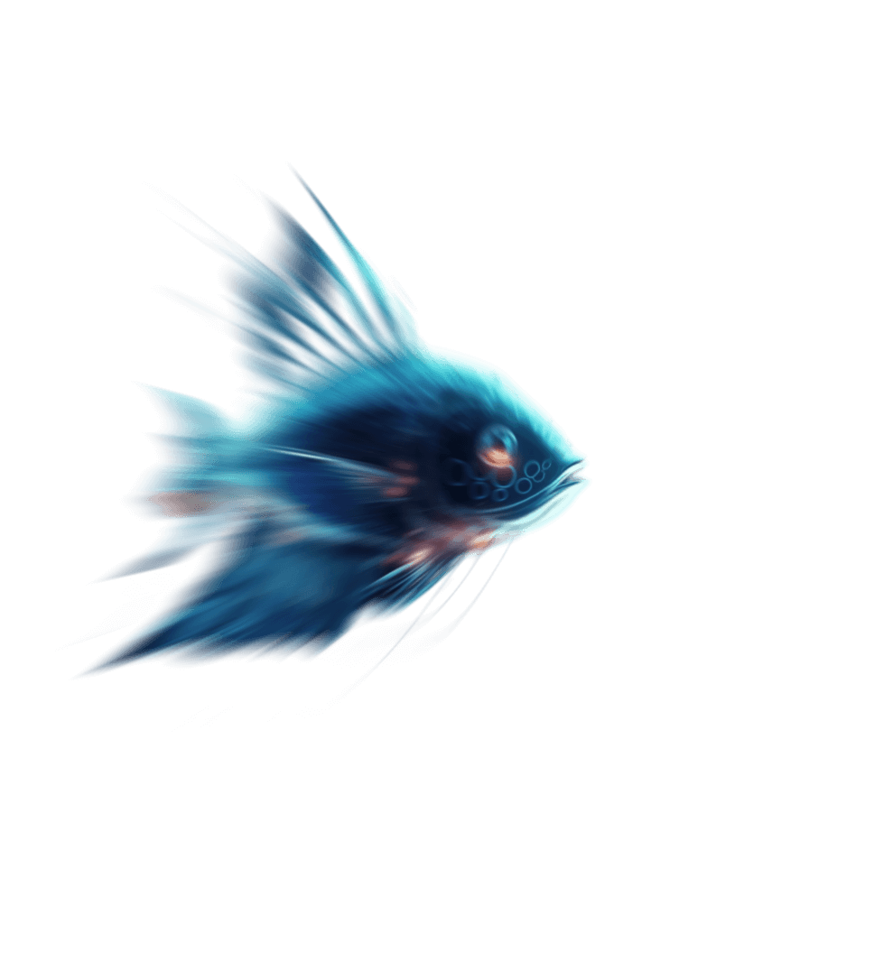 рыбка выплывает слева